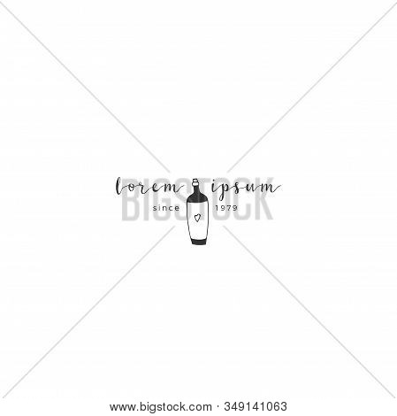 Vector Logo Template With Hand Drawn Magic Love Potion.
