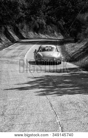 Pesaro Colle San Bartolo , Italy - May 17 - 2018 : Mercedes-benz 300 Sl CoupÉ (w198) 1956 On An Old 