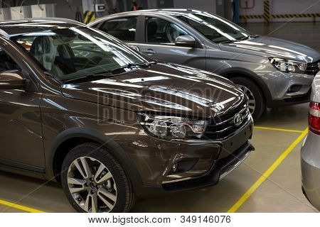 Russia, Izhevsk - December 14, 2019: Lada Automobile Plant Izhevsk, Part Of The Avtovaz Group. New M