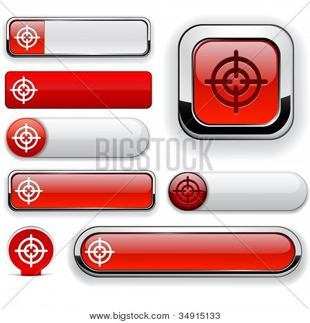 Achteraf gezien web rode knoppen voor website of app. Vector eps10.