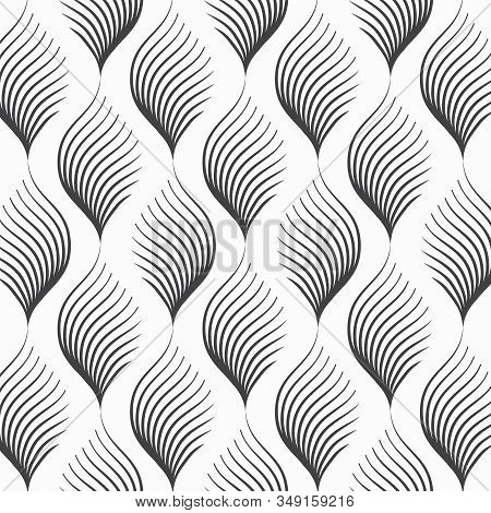 Abstract Linear Leaf Or Flower On Garland Pattern. Pattern Is Clean For Design, Fabric, Wallpaper, P