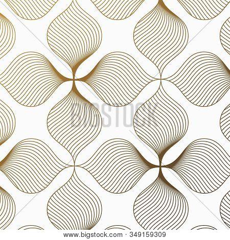 Vector Pattern, Repeating Abstract Petals Of Flower On Hexagon Shape. Graphic Clean For Fabric, Wall