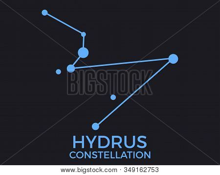 Hydrus Constellation. Stars In The Night Sky. Cluster Of Stars And Galaxies. Constellation Of Blue O