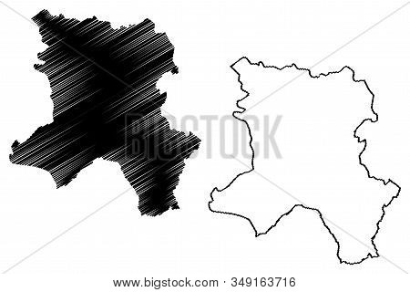 District Of Ferizaj (republic Of Kosovo And Metohija, Districts Of Kosovo, Republic Of Serbia) Map V