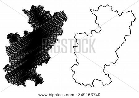 District Of Gjilan (republic Of Kosovo And Metohija, Districts Of Kosovo, Republic Of Serbia) Map Ve