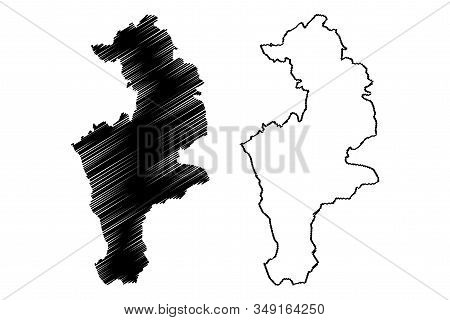 District Of Prizren(republic Of Kosovo And Metohija, Districts Of Kosovo, Republic Of Serbia) Map Ve