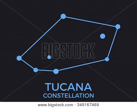 Tucana Constellation. Stars In The Night Sky. Cluster Of Stars And Galaxies. Constellation Of Blue O