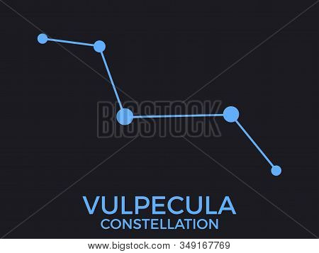 Vulpecula Constellation. Stars In The Night Sky. Cluster Of Stars And Galaxies. Constellation Of Blu