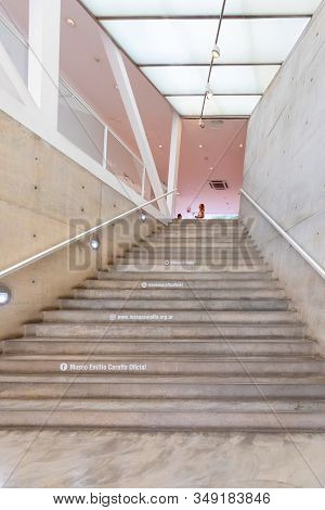 Cordoba Argentina January 29 Staircase In The Interior Of Caraffa Museum That Houses Modern Art Coll