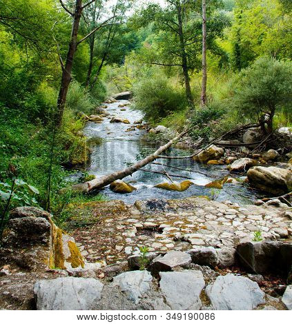 Sammaro River Near Roscigno In Cilento National Park, Campania, Italy