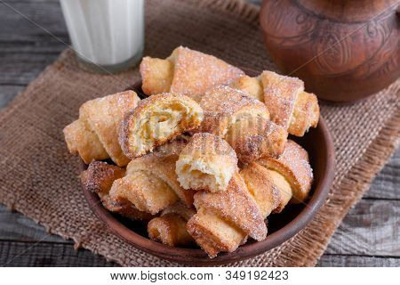 Tasty Baked Rolled Or Bagels Cookies With Sugar