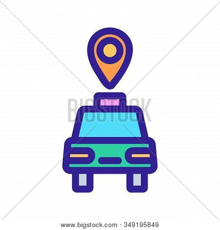 Taxi Car Icon Vector. Thin Line Sign. Isolated Contour Symbol Illustration