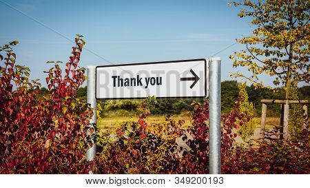 Street Sign The Direction Way To Thank You