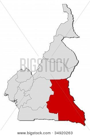 Mappa del Camerun, est evidenziata