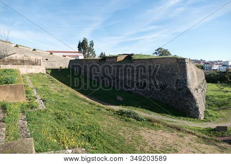 Amoreira Aqueduct In Elvas City In Portugal