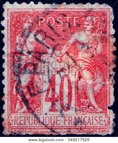 Saint Petersburg, Russia - February 01, 2020: Postage Stamp Issued In The France With The Image Of T