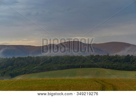 Morning fog under Vihorlat, Slovakia