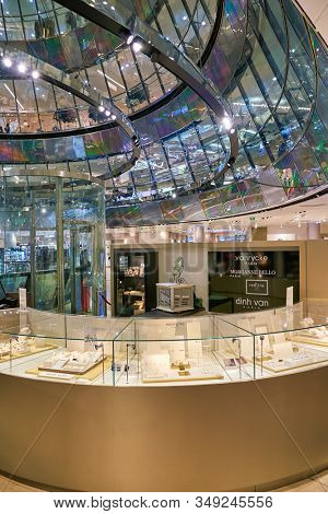 BERLIN, GERMANY - CIRCA SEPTEMBER, 2019: assorted  jewelry on display at Galeries Lafayette in Berlin.