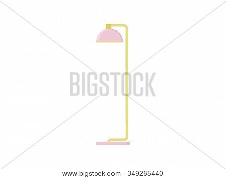 Floor Lamp Icon In Flat Style. Electric Light Symbol Isolated On White Background.