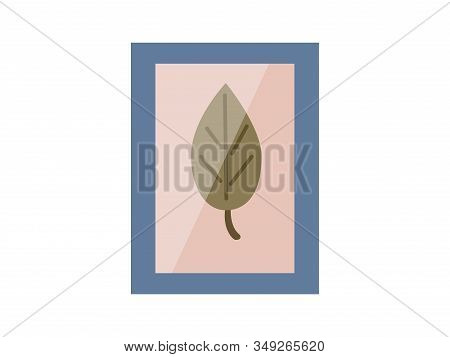 Photo Frame Leaf In Flat Style Isolated On White Background. Old Photo Card Icon.