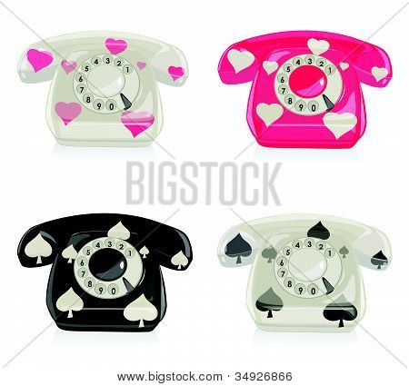 Telefoni con cuori e picche