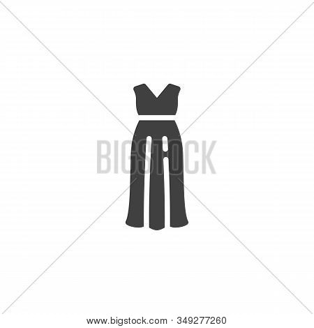 Womens Evening Dress Vector Icon. Filled Flat Sign For Mobile Concept And Web Design. Ball Gown Dres