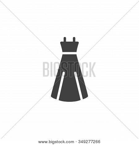 Ball Gown Dress Vector Icon. Filled Flat Sign For Mobile Concept And Web Design. Womens Evening Dres