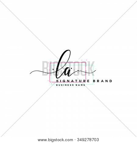 L A La Initial Letter Handwriting And  Signature Logo. A Concept Handwriting Initial Logo With Templ