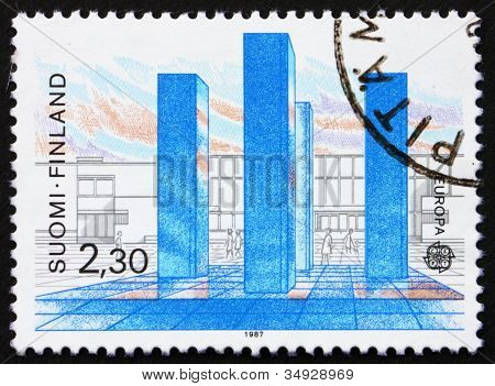 Postage stamp Finland 1987 Stoa Monument by Hannu Siren