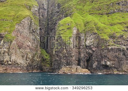 Faroe Islands Sea Cliffs In Vestmanna Area. Streimoy Island, Denmark