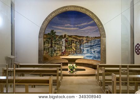 Magdala, Israel, January 26, 2020: Side Altar In The Church In Magdala On The Galilee Lake (tiberiac