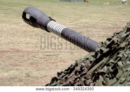 Bloemfontein, South Africa - November 1, 2008: The Barrel Of A Cannon At The South African Armour Mu
