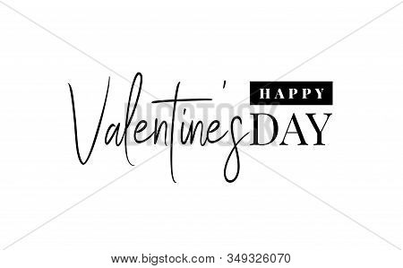 Valentines Day Romantic Greeting Card, Typography Poster With Text And Hearts. Happy Valentines Day 