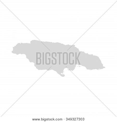 Jamaica Vector Map Island. Jamaican Country Shape Illustration Montego