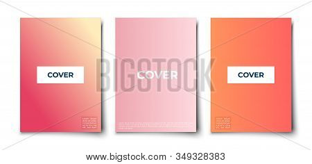 Minimal Vector Clear Soft Halftone  Gradients Texture Covers Set. Gentle Pastel Colors Design Mockup