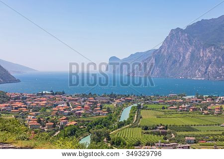 Aerial View Of Nago Torbole At Lake Garda In Italy