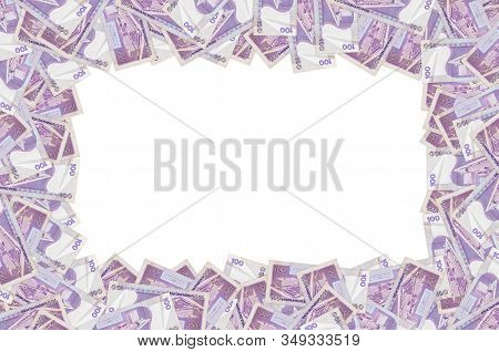 Philippines Central Bank On 100 Piso Philippines Money Bill Close Up Pattern