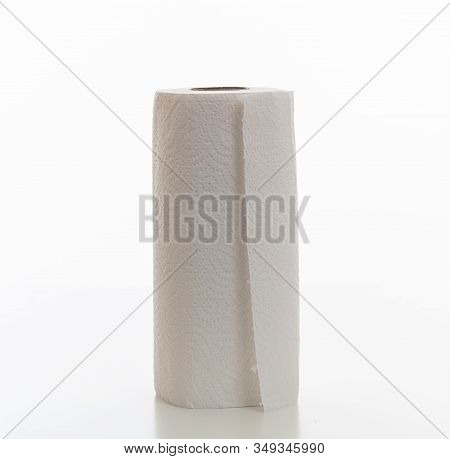 Cleaning Paper Roll Isolated Against White Background,