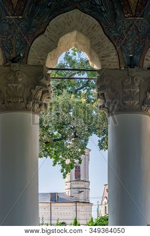 Assumption Of Mary Church In Iasi, Romania. A Landmark Church In Iasi On A Sunny Summer Day With Blu