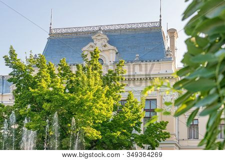 Iasi City Hall Located In Roset-roznovanu Palace In Iasi, Romania. A Landmark Palace In Iasi On A Su