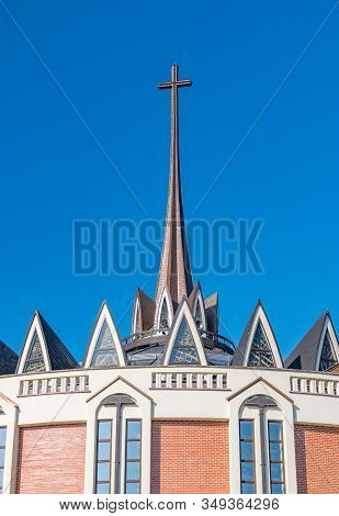The Our Lady Queen Of Iași Cathedral In Iasi, Romania. A Landmark Church In Iasi On A Sunny Summer D
