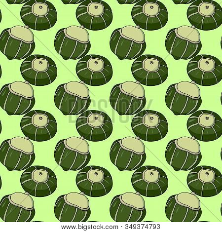 Seamless Pattern With Hand Drawn Buttercup Squash