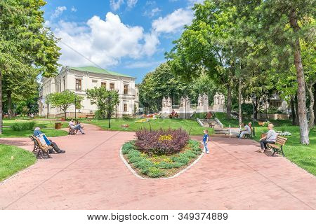 Iasi, Romania - August 6, 2019: Voievozilor Statue And Park In  Iasi, Romania. Voievozilor Statue An