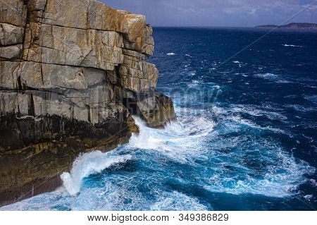 Giant Waves At Rocky Seashore In Western Australia