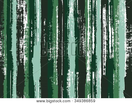 Watercolor Strips Seamless Vector Background. Striped Tablecloth Textile Print. Parellel Gouache Ver