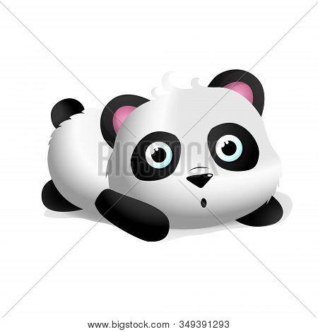 Baby Cute Panda Repose. Illustration And Vector