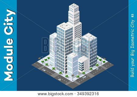 Isometric Of The Modern City Of Stock Illustration