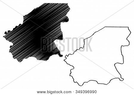 Oio Region (republic Of Guinea-bissau, Regions Of Guinea Bissau) Map Vector Illustration, Scribble S