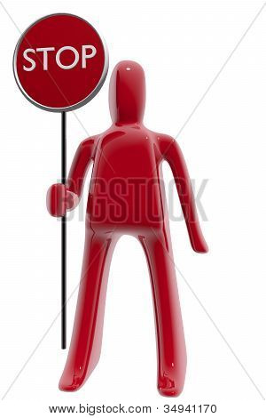 Persoon met Stop ondertekenen