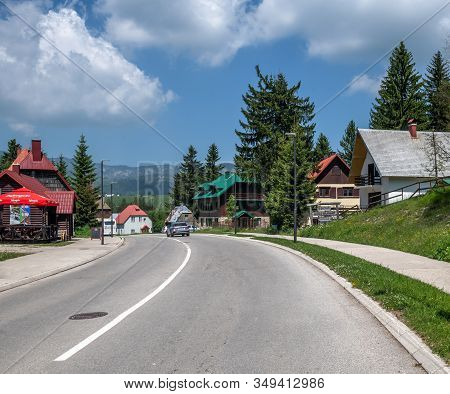 Zabljak, Montenegro - June 14. 2019. Zabljak - The Highest Mountain City In The North Of Country